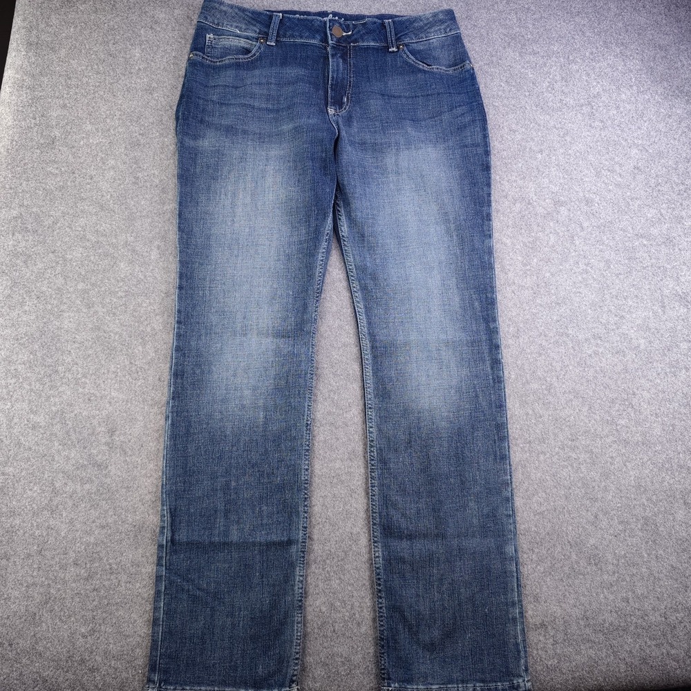 Wrangler Straight Leg Jeans Women's 15x34 Blue Faded Medium Wash Denim Stretch